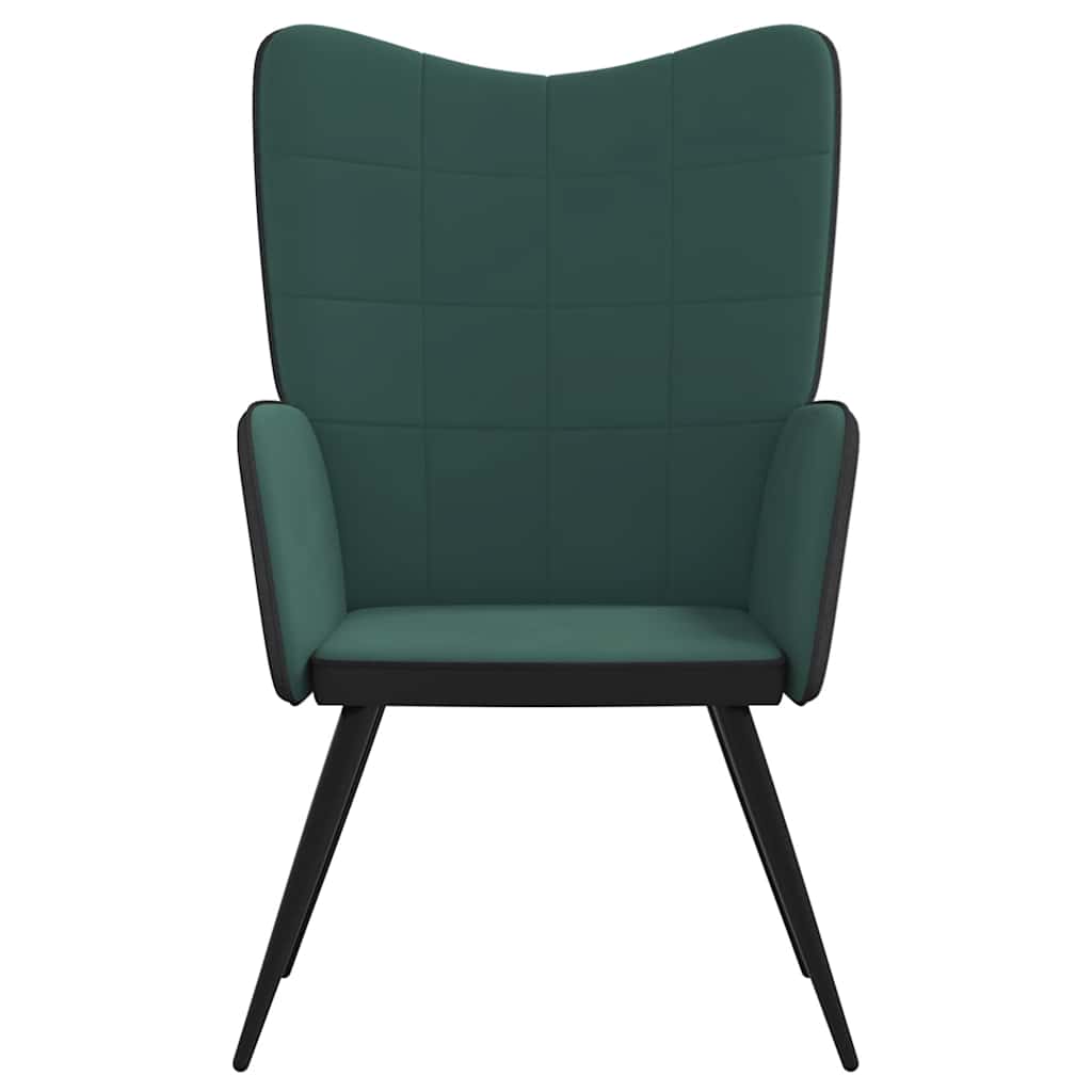 Relaxsessel Dunkelgrün Samt und PVC
