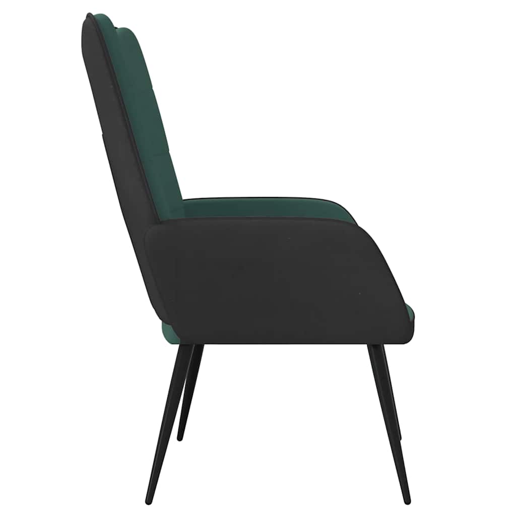 Relaxsessel Dunkelgrün Samt und PVC