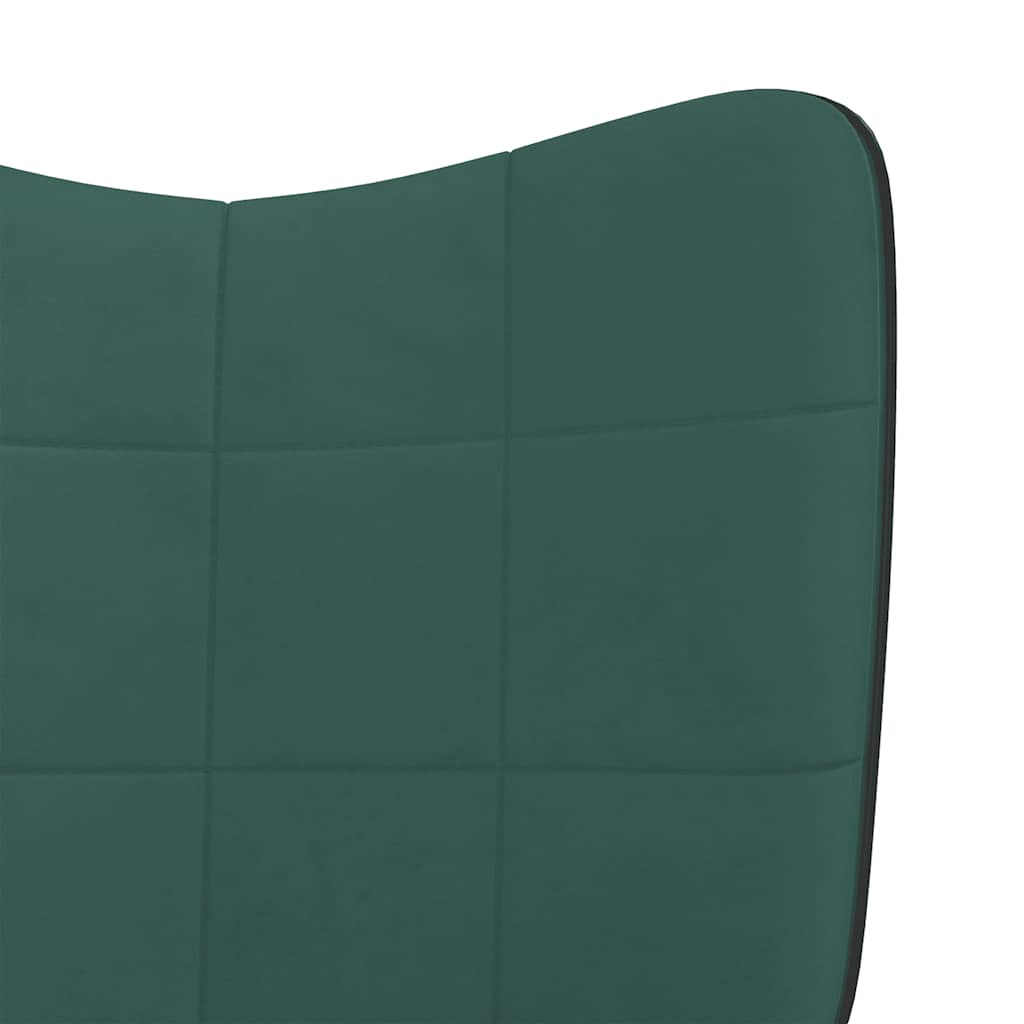 Relaxsessel Dunkelgrün Samt und PVC