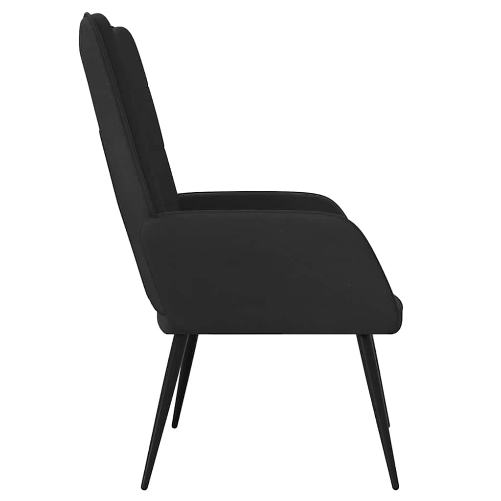 Relaxsessel Schwarz Samt und PVC