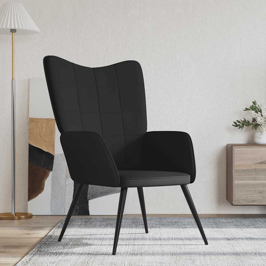 Relaxsessel Schwarz Samt und PVC
