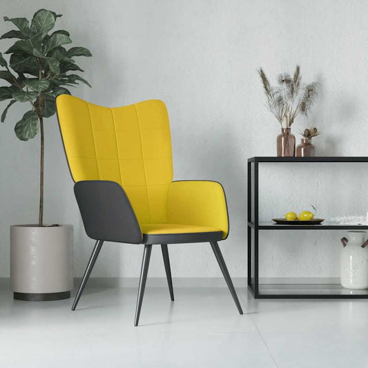 Relaxsessel Senfgelb Samt und PVC