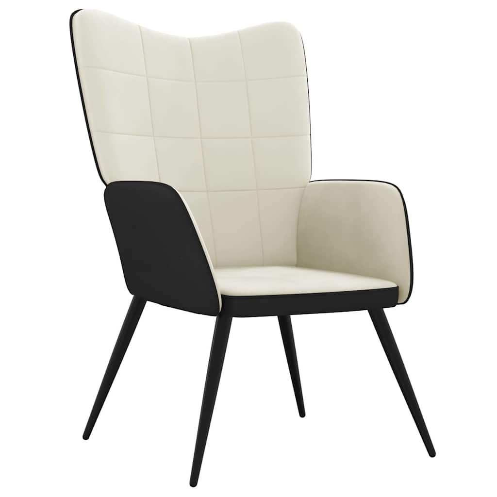 Relaxsessel Cremeweiß Samt und PVC