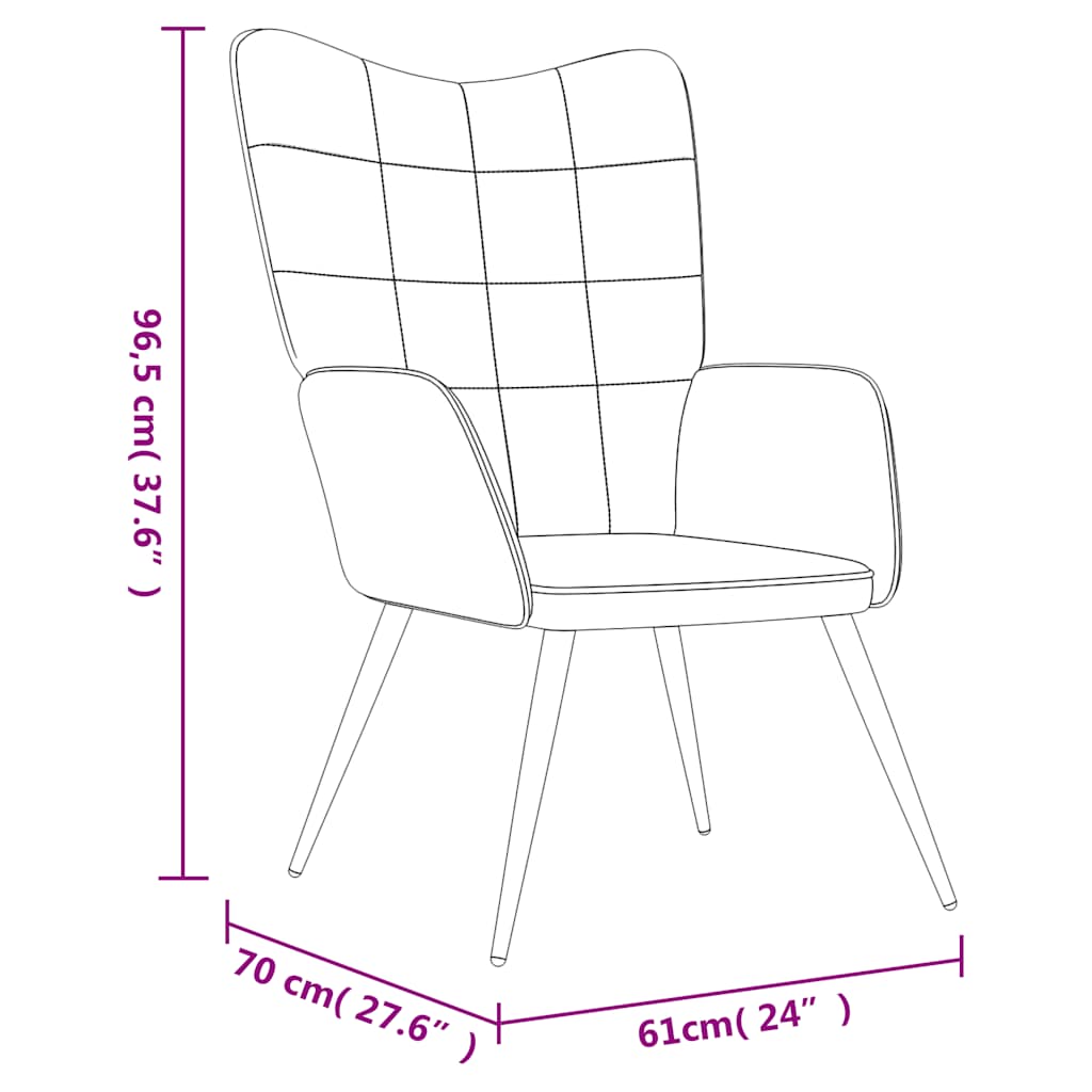 Relaxsessel Cremeweiß Samt und PVC