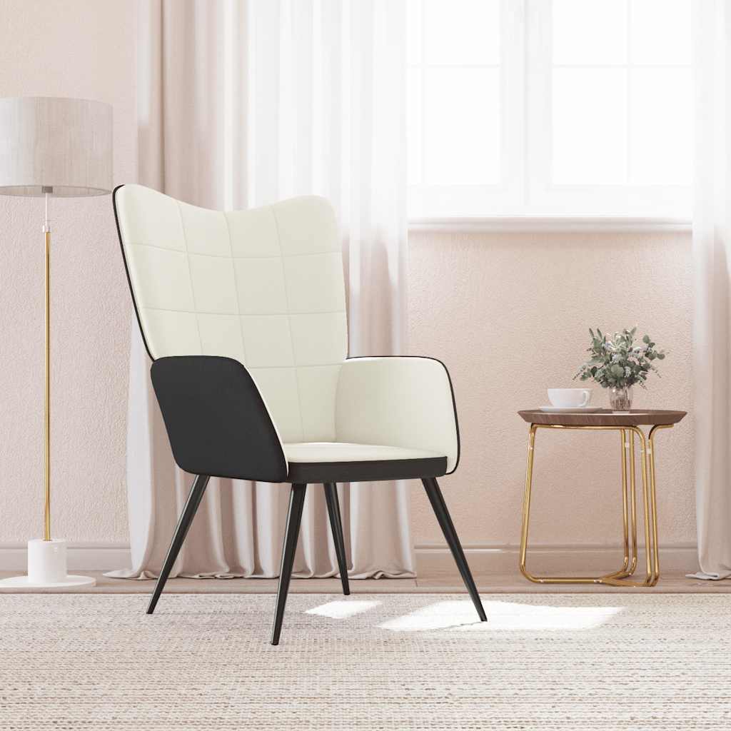 Relaxsessel Cremeweiß Samt und PVC