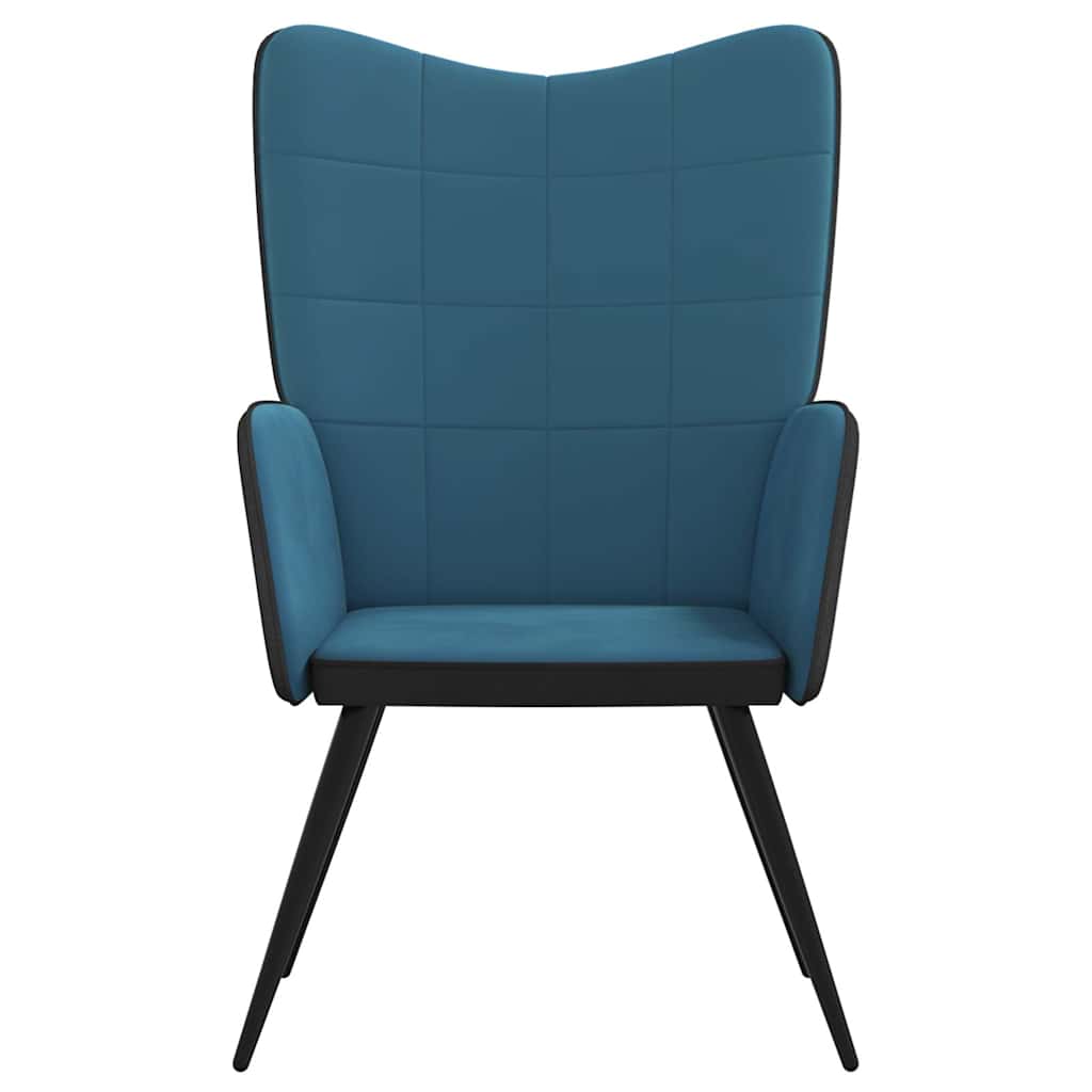 Relaxsessel Blau Samt und PVC
