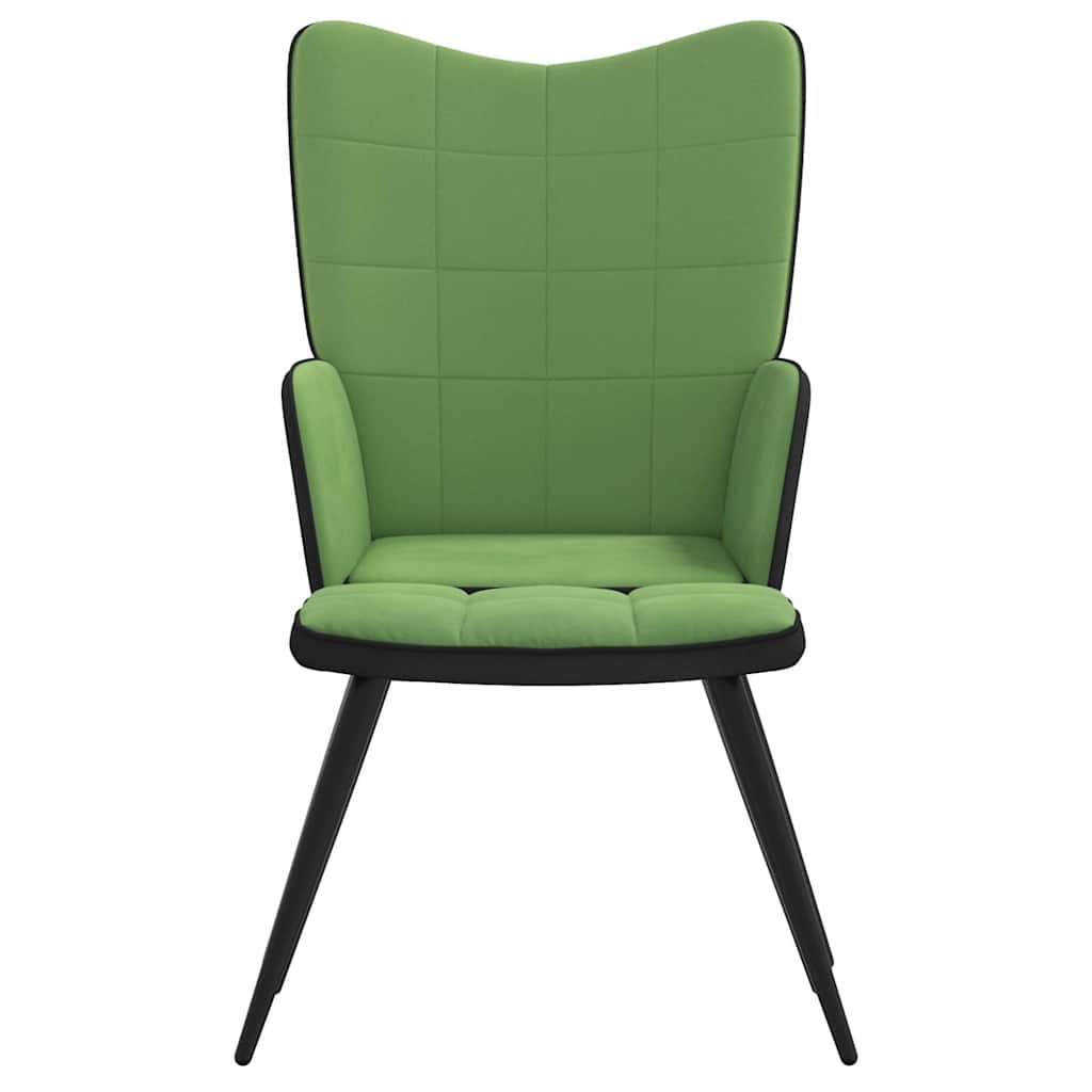 Relaxsessel mit Hocker Hellgrün Samt und PVC