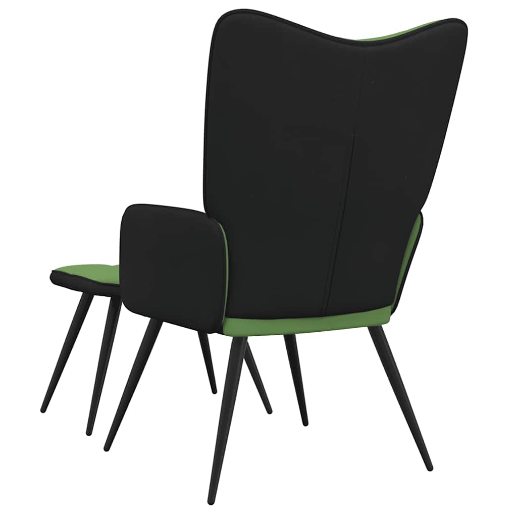 Relaxsessel mit Hocker Hellgrün Samt und PVC