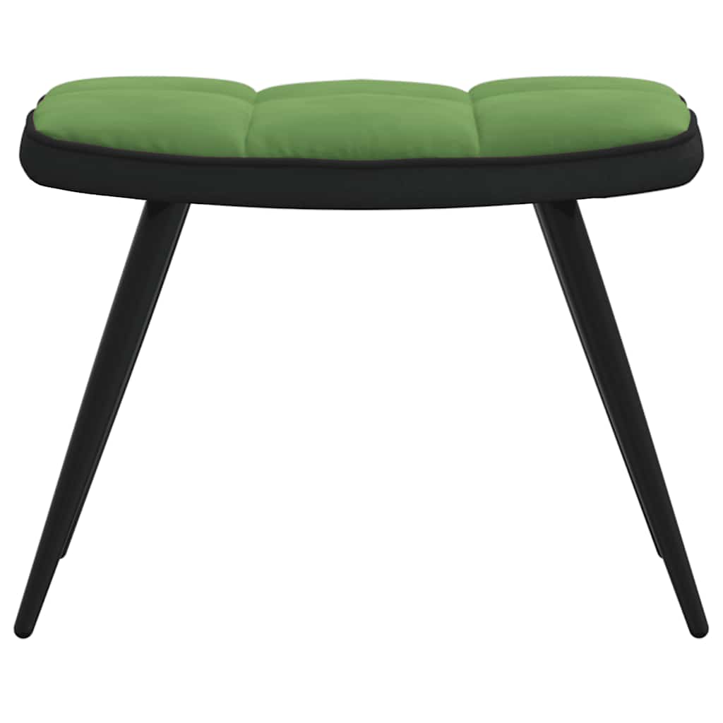 Relaxsessel mit Hocker Hellgrün Samt und PVC