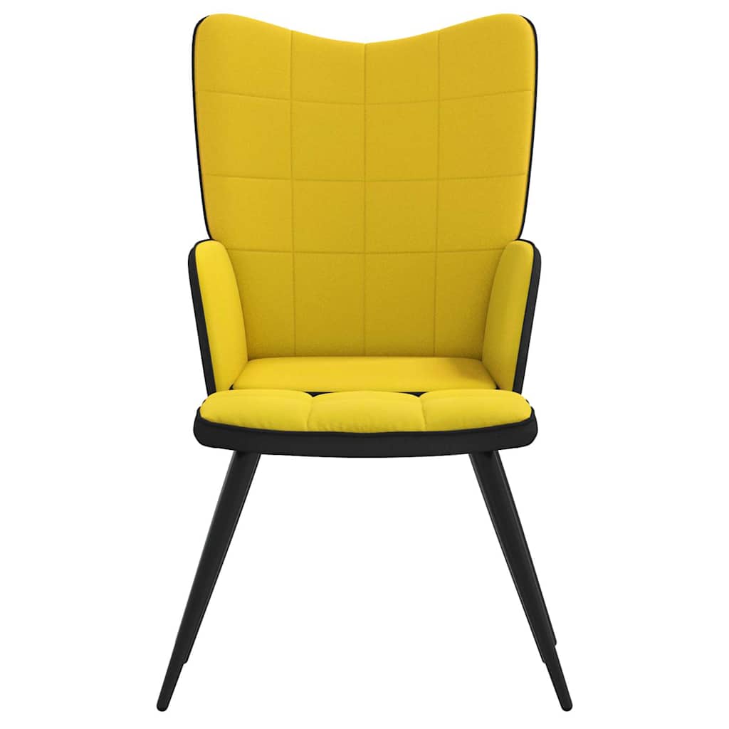 Relaxsessel mit Hocker Senfgelb Samt und PVC
