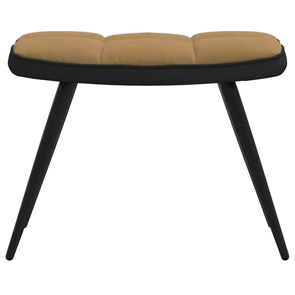 Relaxsessel mit Hocker Braun Samt und PVC