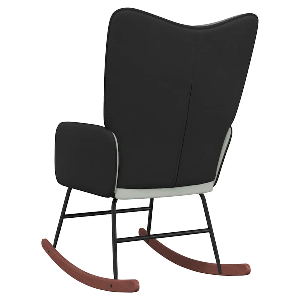 Schaukelsessel Hellgrau Samt und PVC
