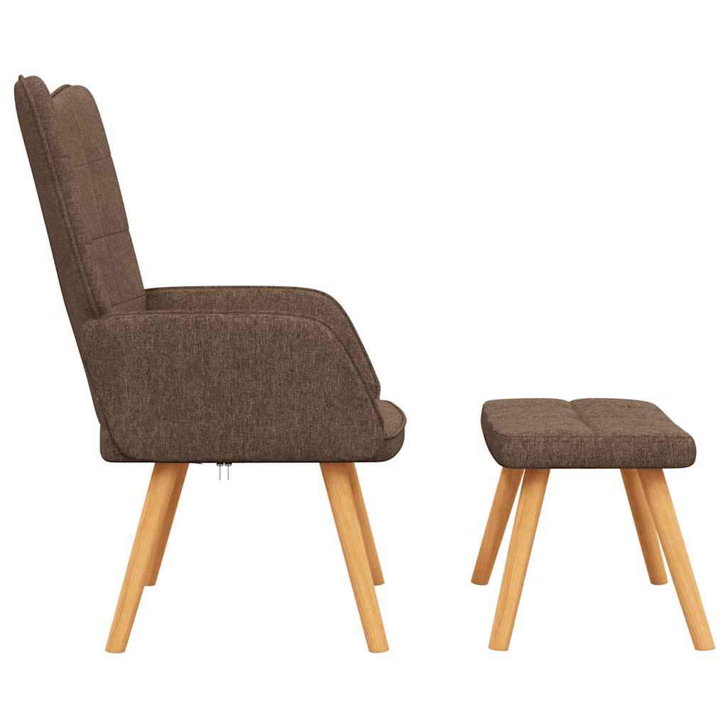 Relaxsessel mit Hocker Braun Stoff