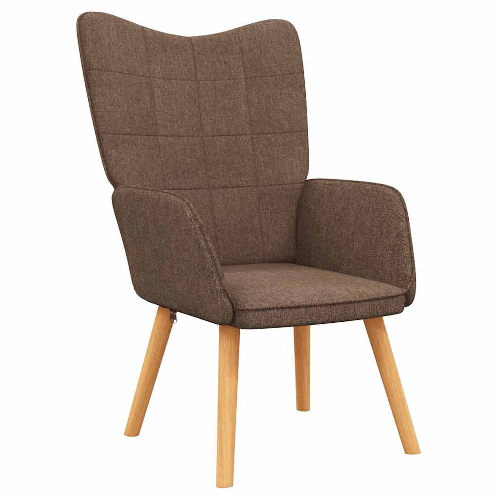 Relaxsessel mit Hocker Braun Stoff