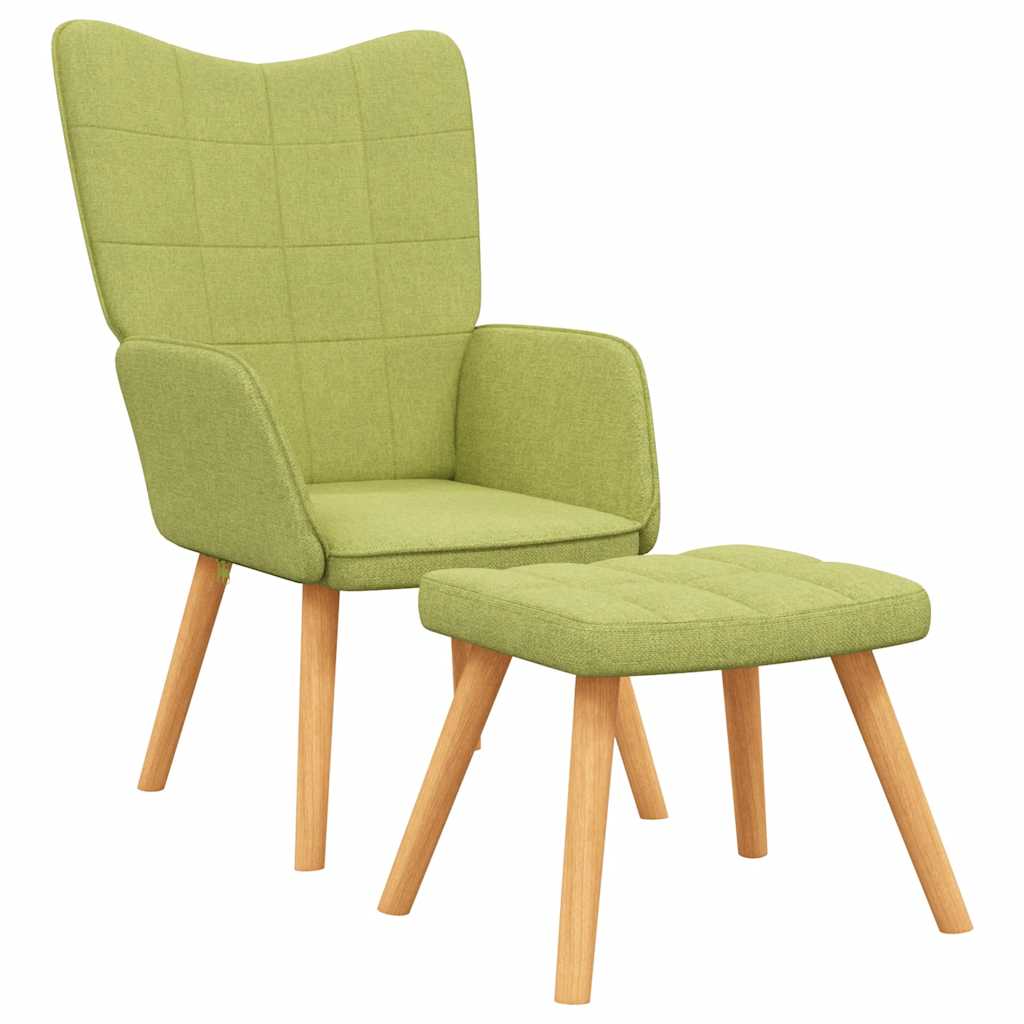 Relaxsessel mit Hocker Grün Stoff