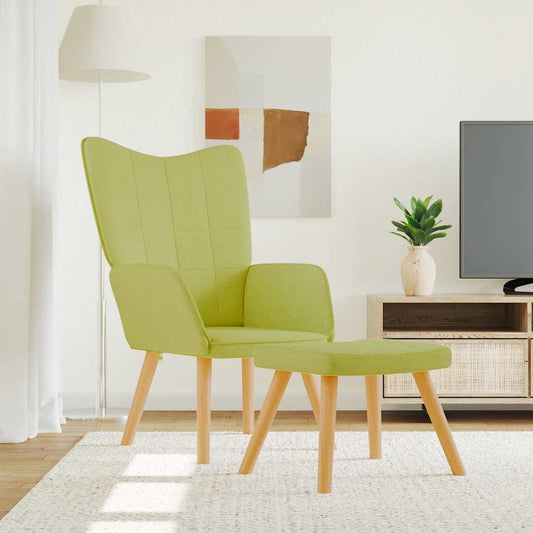 Relaxsessel mit Hocker Grün Stoff