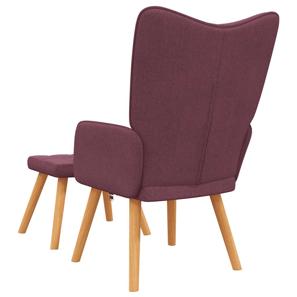 Relaxsessel mit Hocker Lila Stoff