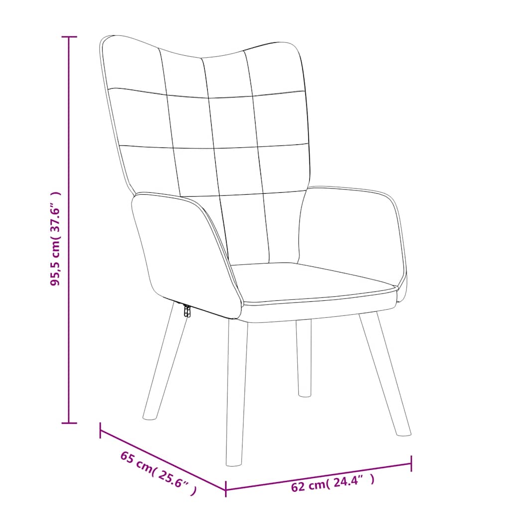 Relaxsessel mit Hocker Lila Stoff