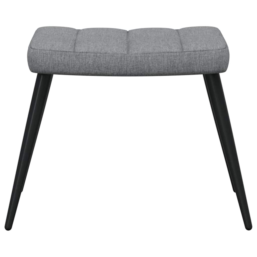 Relaxsessel mit Hocker Hellgrau Stoff