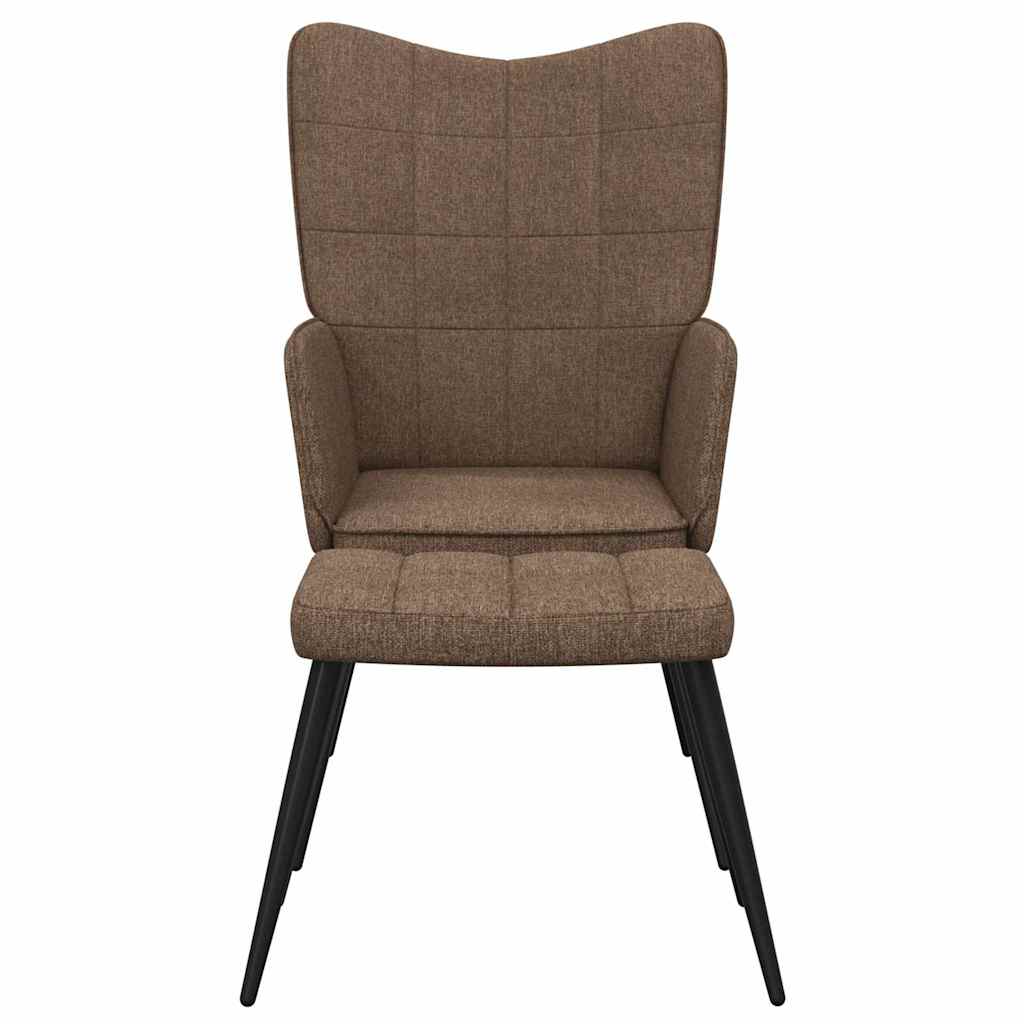 Relaxsessel mit Hocker Braun Stoff