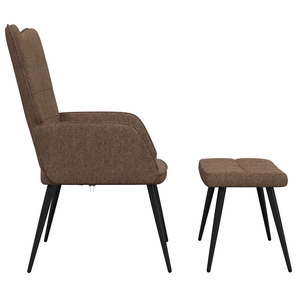 Relaxsessel mit Hocker Braun Stoff