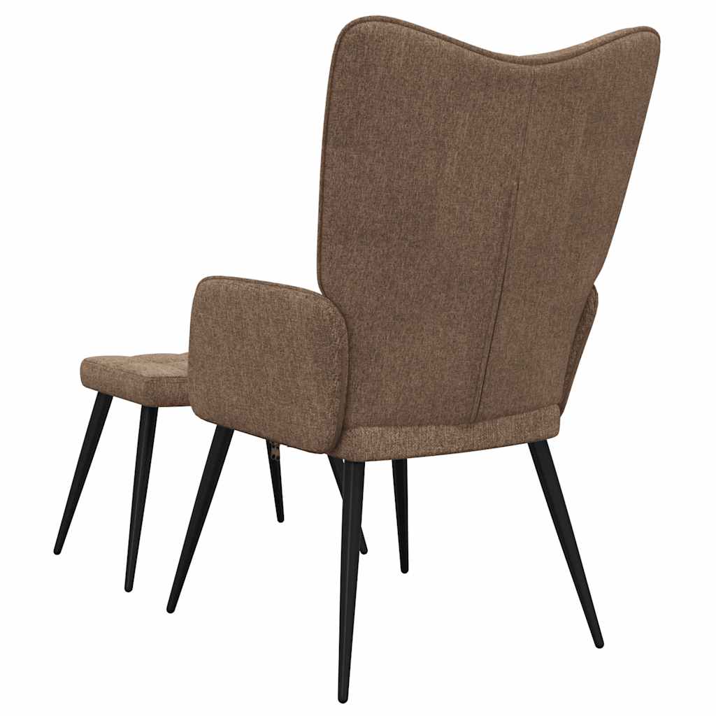 Relaxsessel mit Hocker Braun Stoff