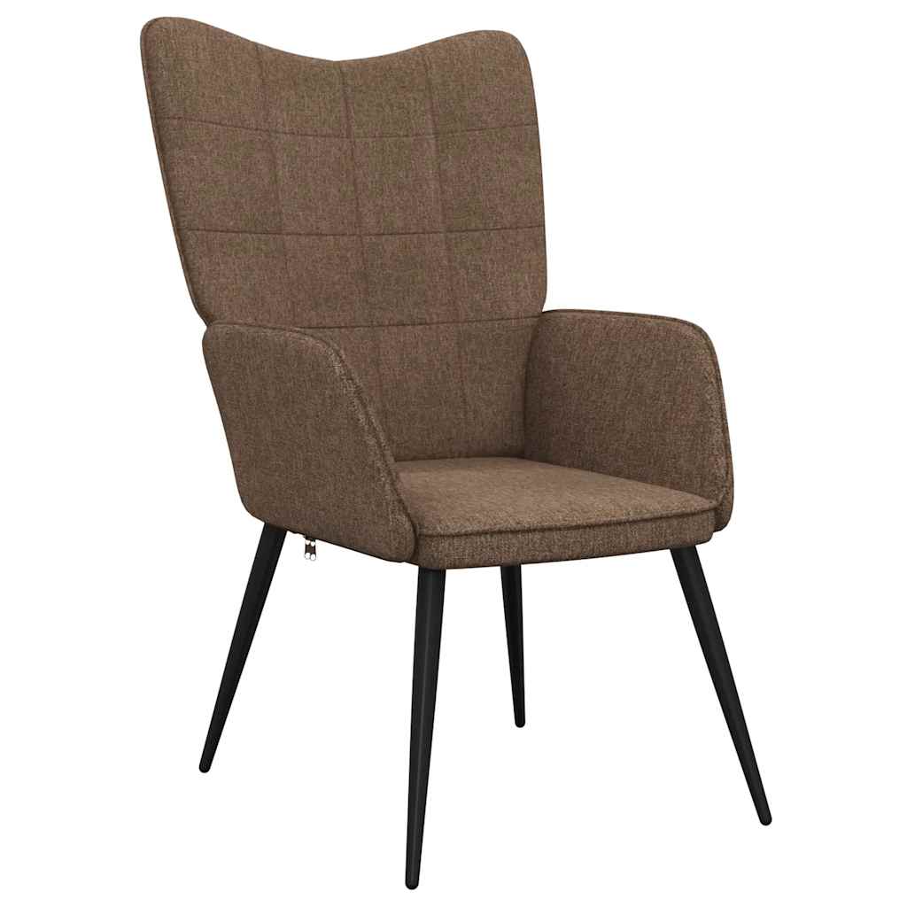 Relaxsessel mit Hocker Braun Stoff