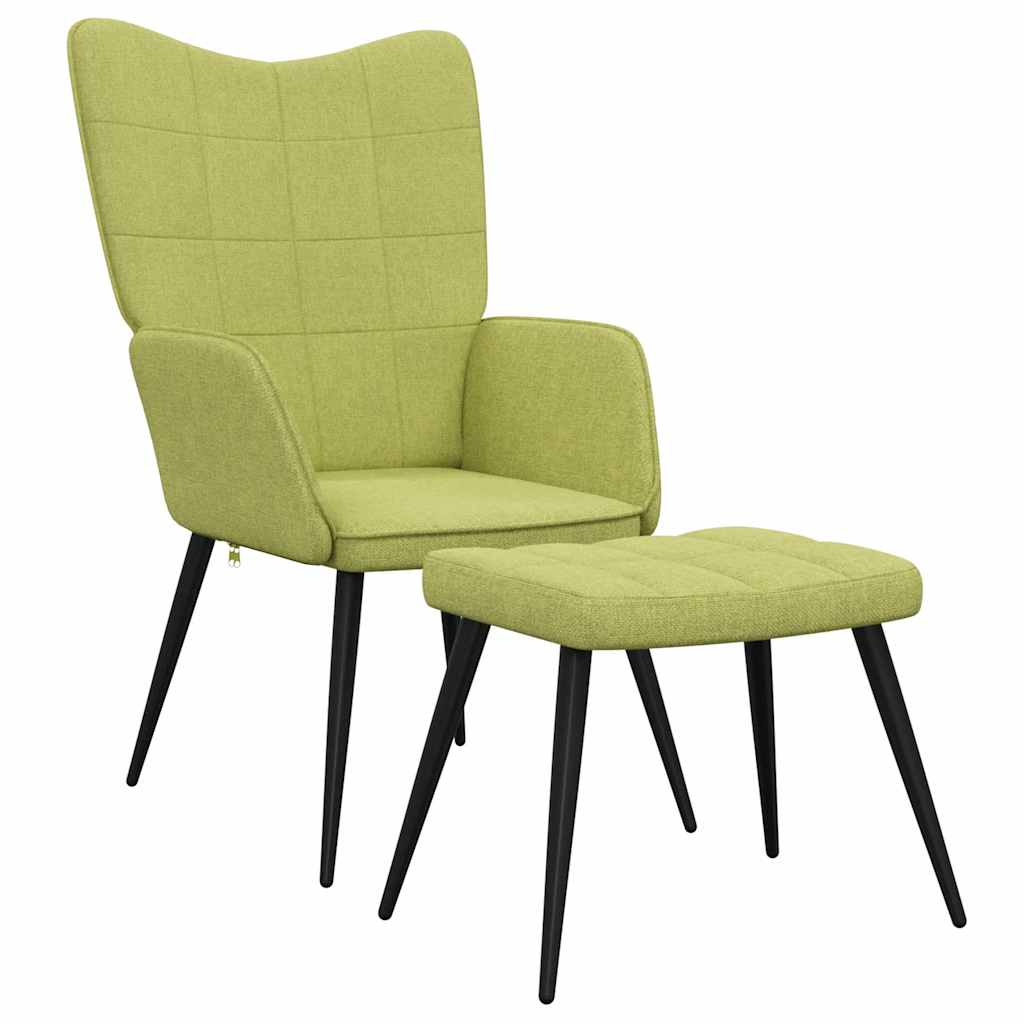 Relaxsessel mit Hocker Grün Stoff