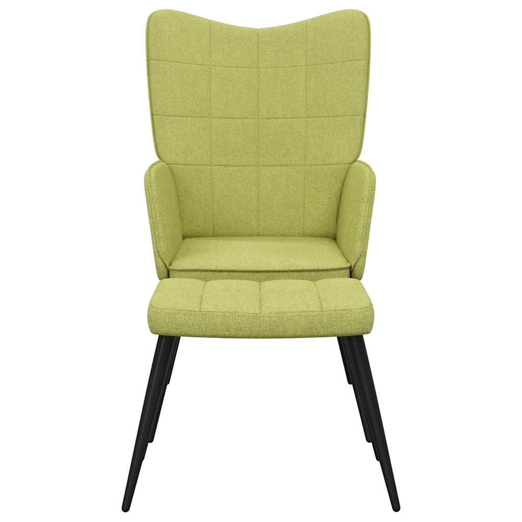 Relaxsessel mit Hocker Grün Stoff