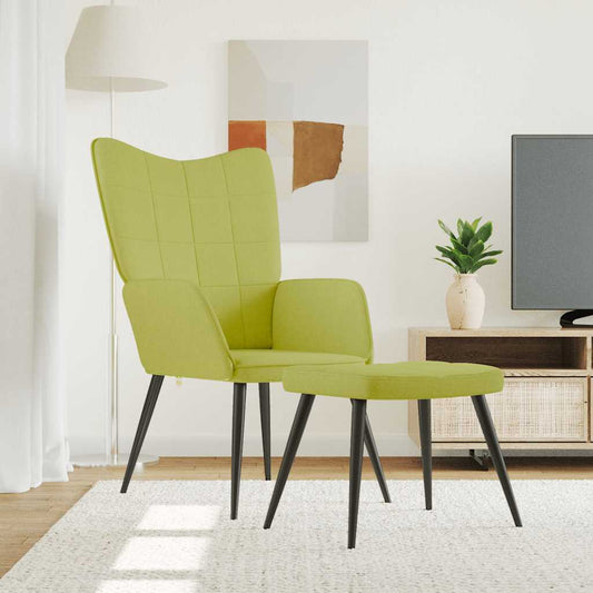 Relaxsessel mit Hocker Grün Stoff