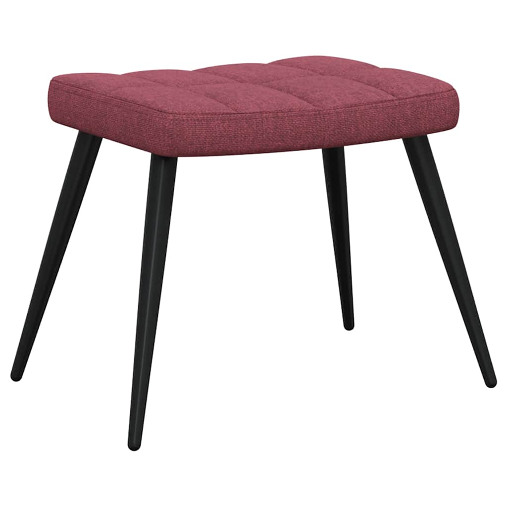 Relaxsessel mit Hocker Weinrot Stoff