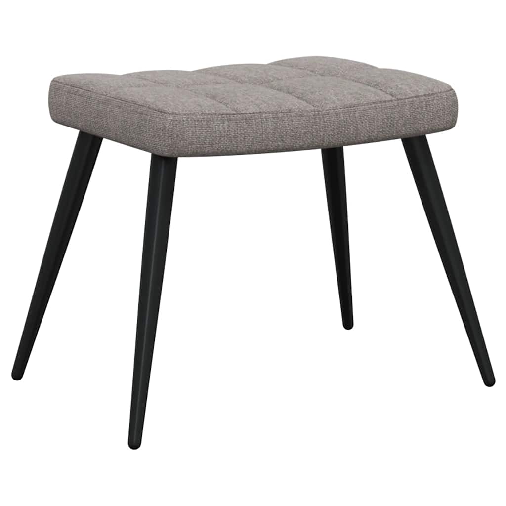 Fauteuil relax avec tabouret en tissu taupe