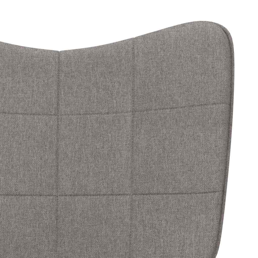 Fauteuil relax avec tabouret en tissu taupe