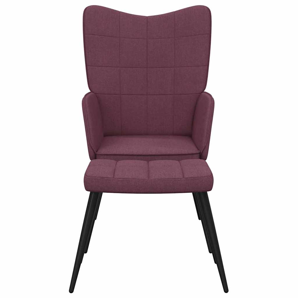 Relaxsessel mit Hocker Lila Stoff