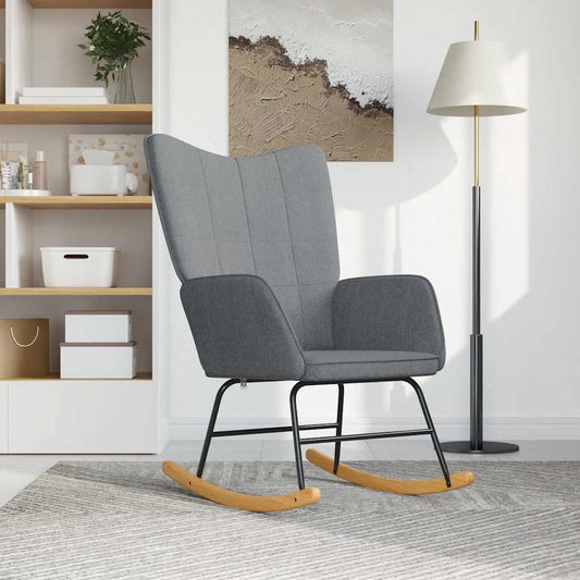 Fauteuil à bascule en tissu gris clair