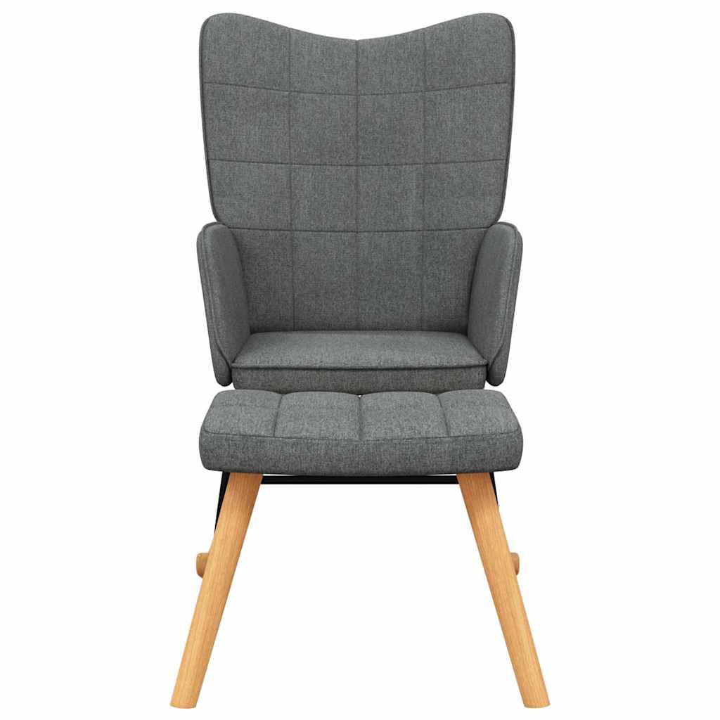 Schaukelsessel mit Hocker Dunkelgrau Stoff