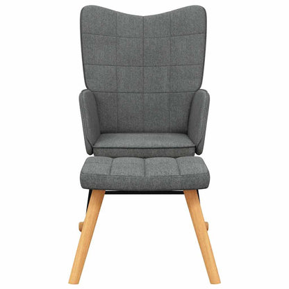 Schaukelsessel mit Hocker Dunkelgrau Stoff