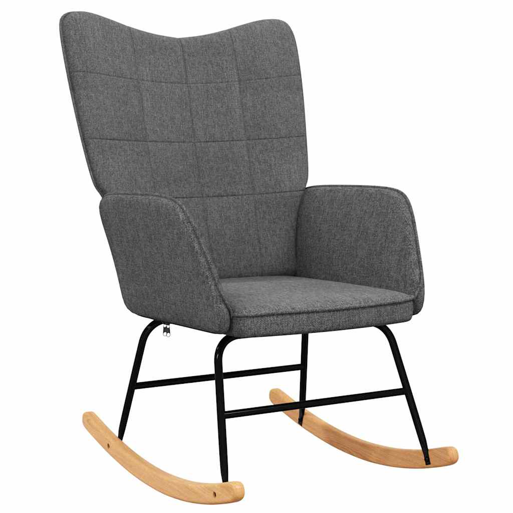 Schaukelsessel mit Hocker Dunkelgrau Stoff