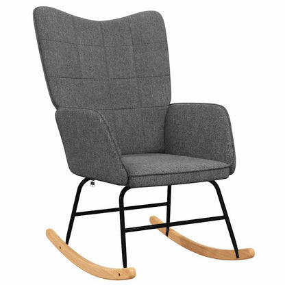 Schaukelsessel mit Hocker Dunkelgrau Stoff