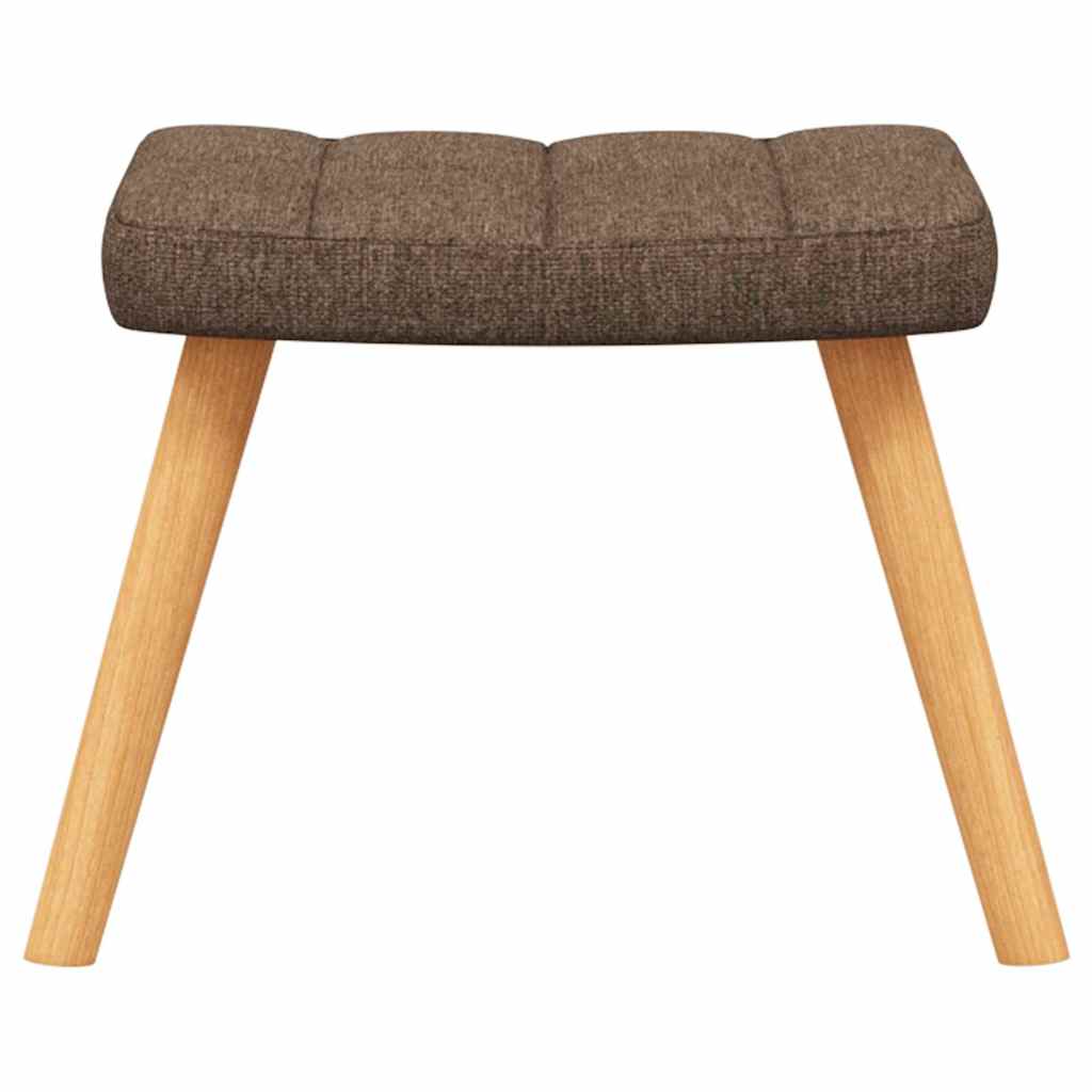 Schaukelsessel mit Hocker Braun Stoff