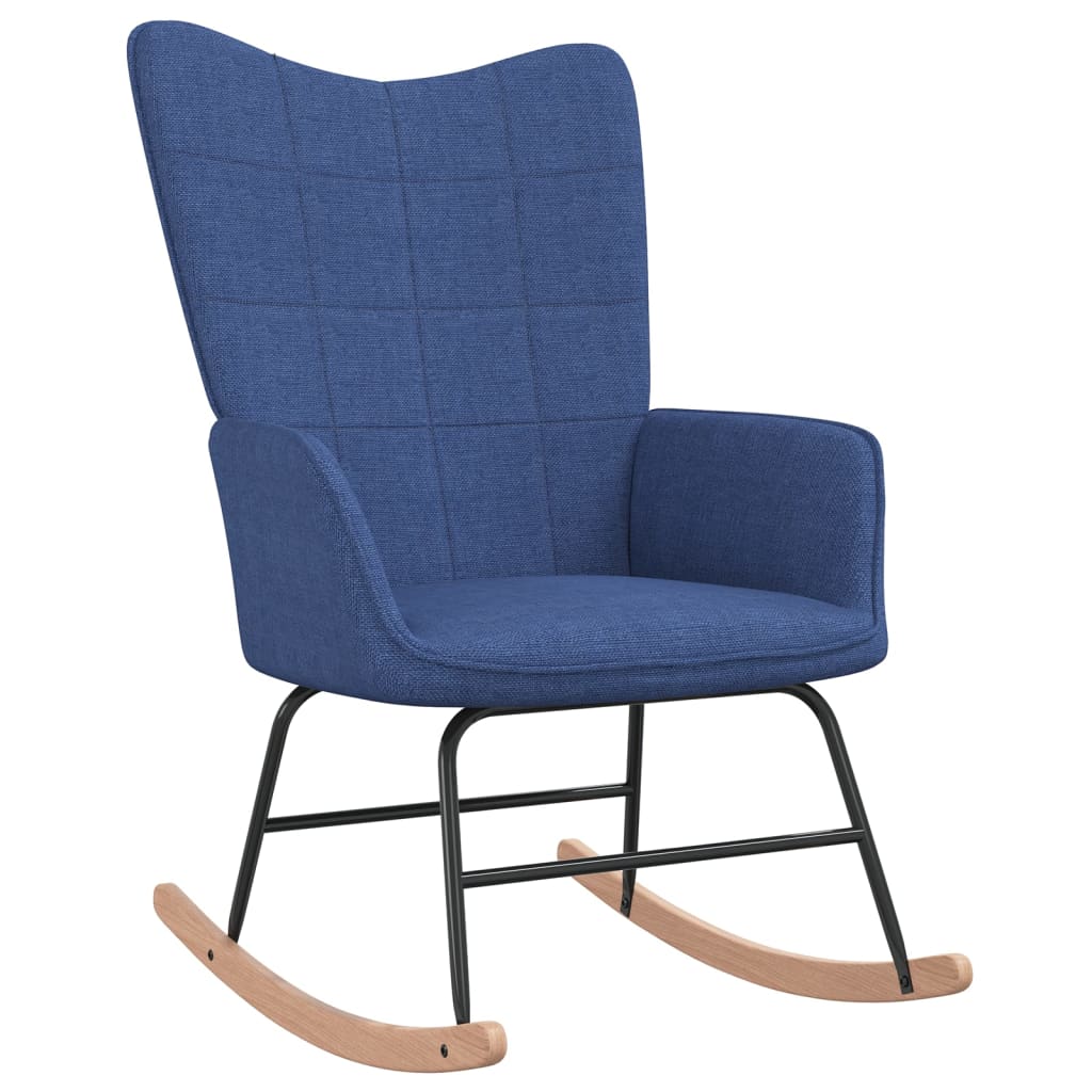 Schaukelsessel mit Hocker Blau Stoff