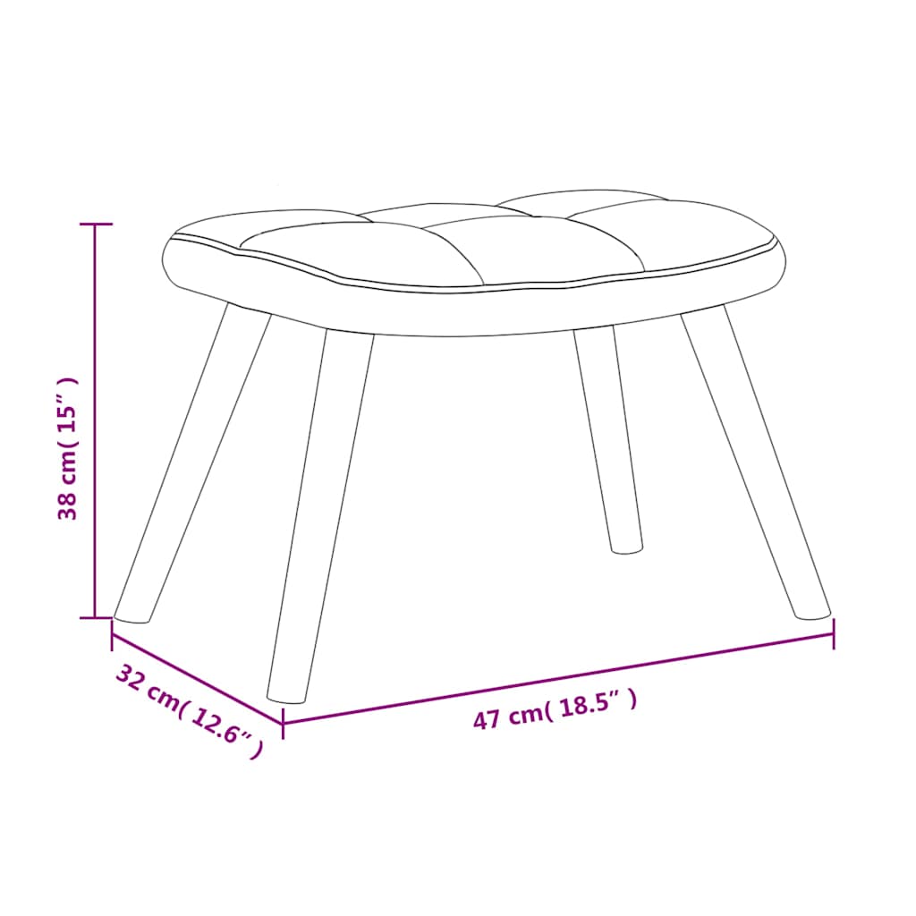 Relaxsessel mit Hocker Braun Samt