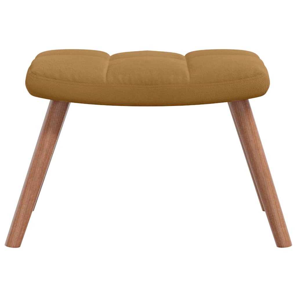 Relaxsessel mit Hocker Braun Samt