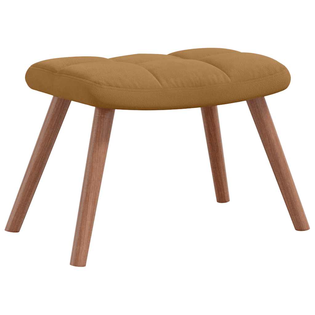 Relaxsessel mit Hocker Braun Samt