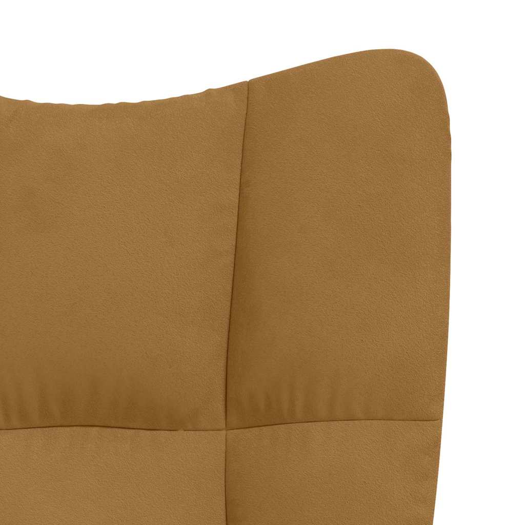 Relaxsessel mit Hocker Braun Samt