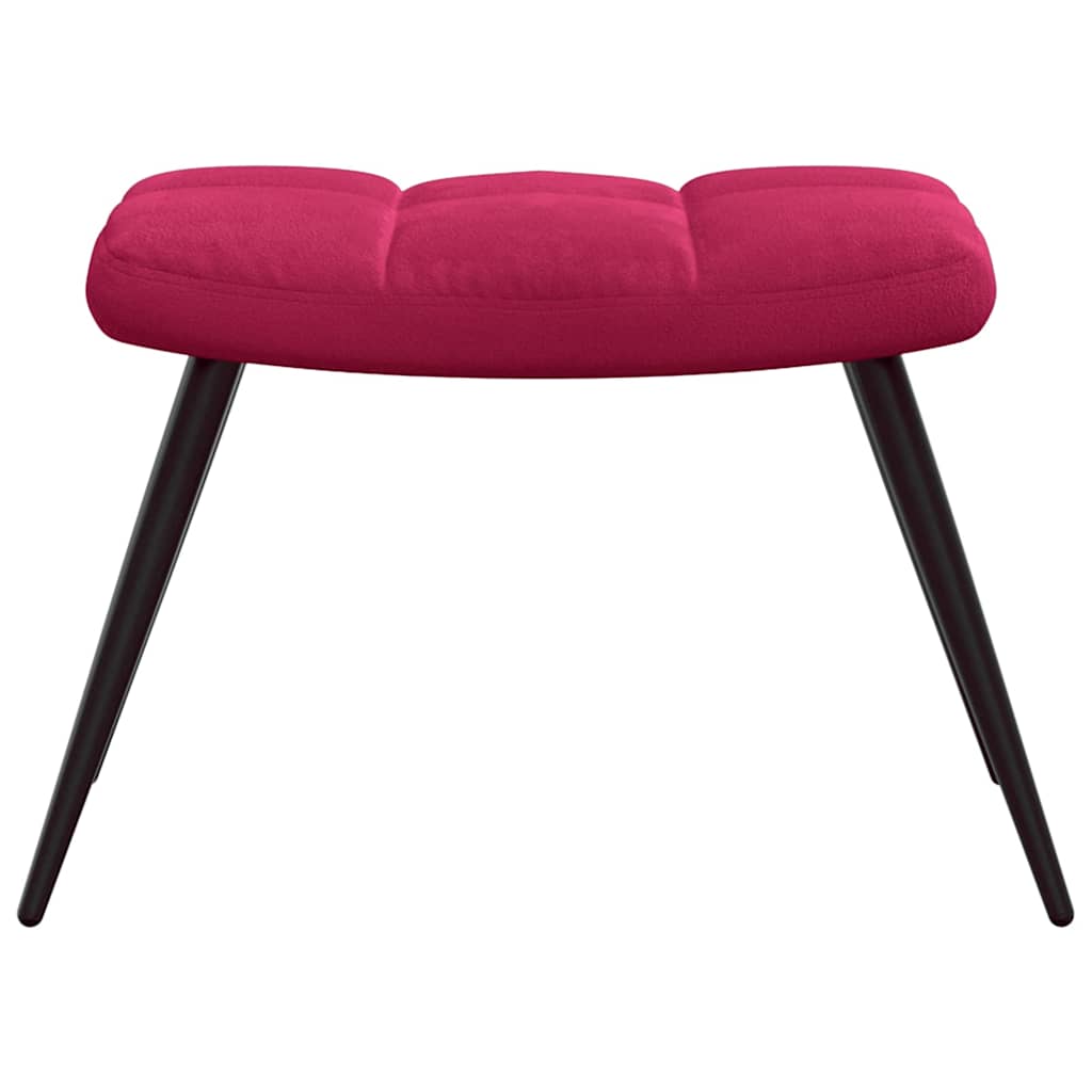 Relaxsessel mit Hocker Weinrot Samt