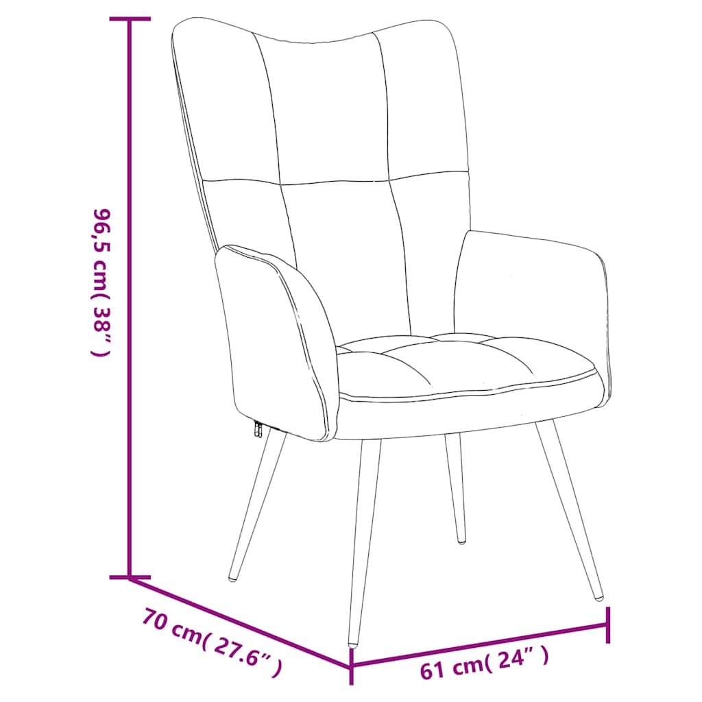 Relaxsessel mit Hocker Schwarzer Samt