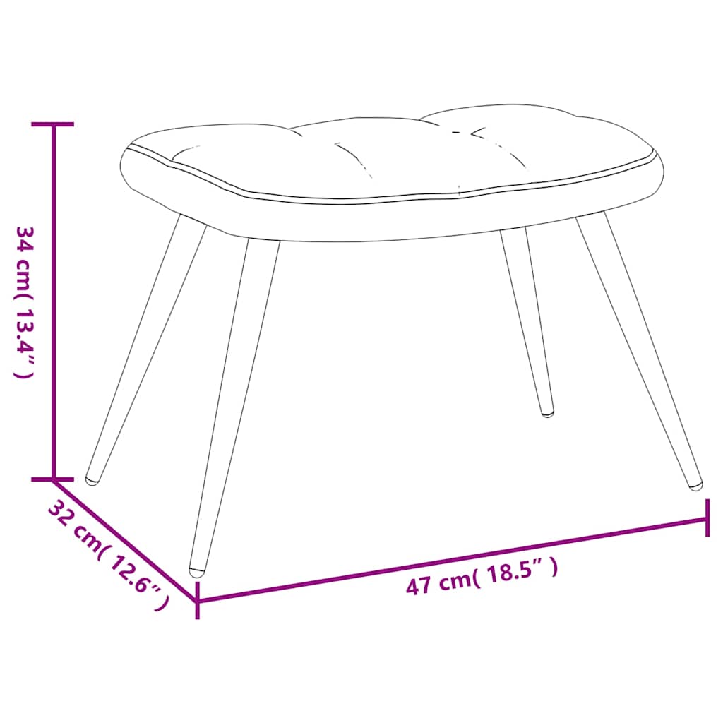 Relaxsessel mit Hocker Schwarzer Samt
