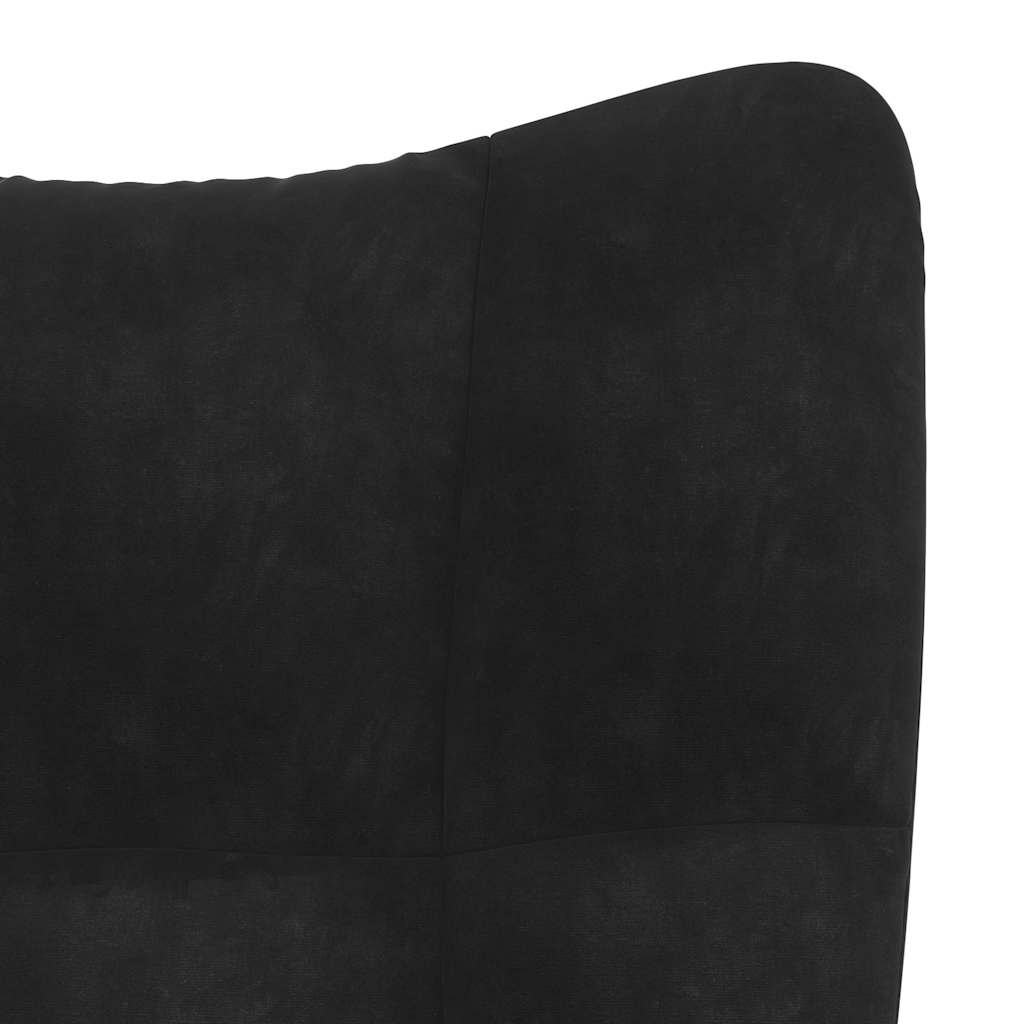 Relaxsessel mit Hocker Schwarzer Samt