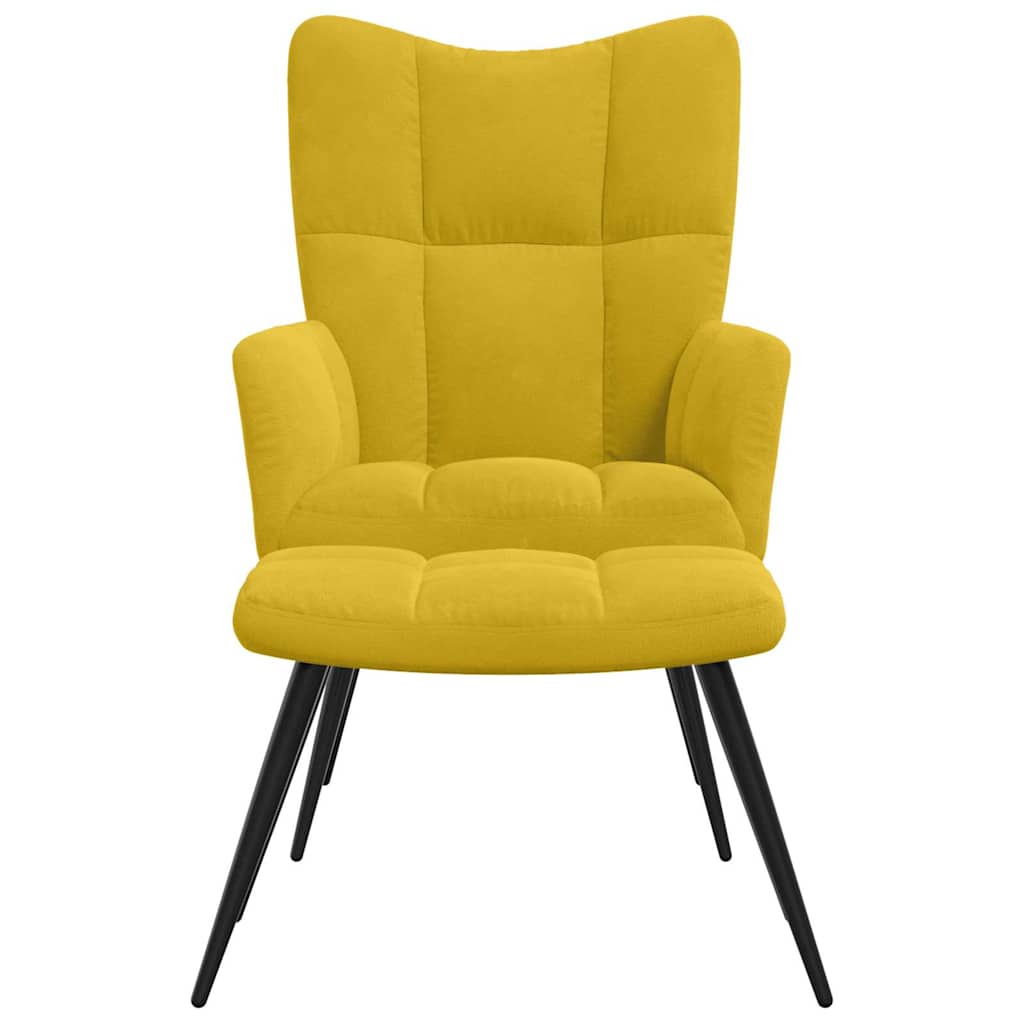 Relaxsessel mit Hocker Senfgelber Samt